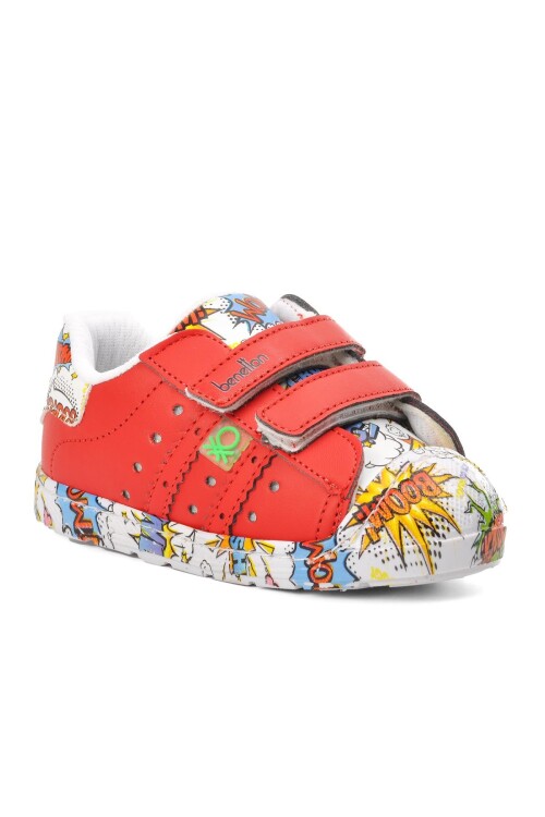 United Colors Of BenettonRed Velcro Baby Sneakers BN-30844 B
