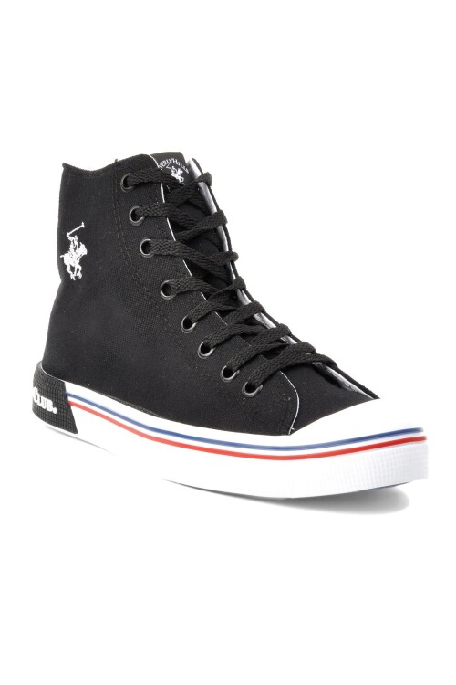 Black Ankle Length Linen Mens Sneakers PO-10151 M