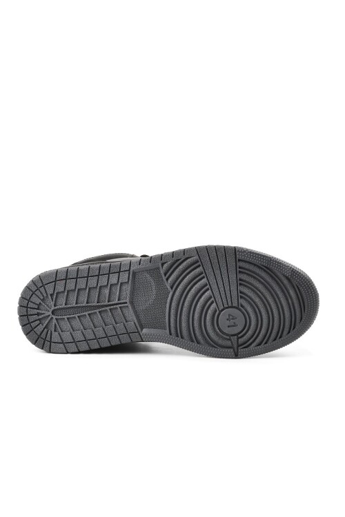 حذاء رياضي رجالي من الجلد الصناعي باللون الأسود PO-10300 M