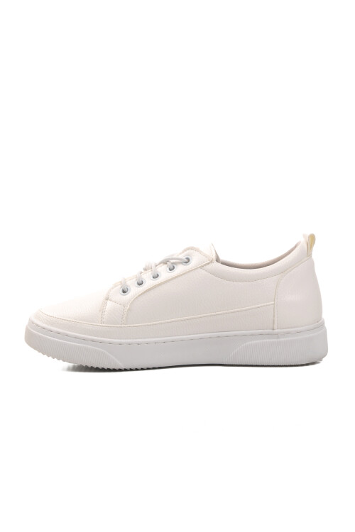 White Faux Leather Womens Sneakers BN-30366 Z