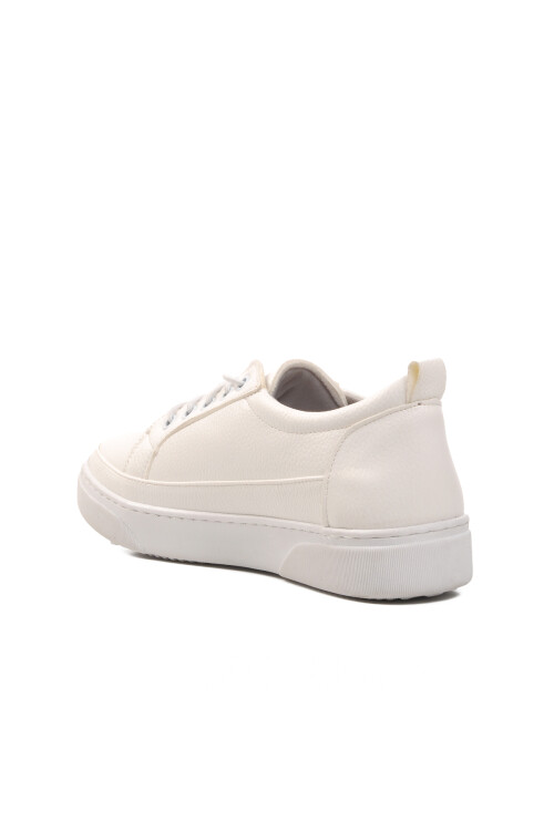 White Faux Leather Womens Sneakers BN-30366 Z