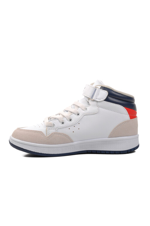 حذاء رياضي أبيض بشريط فيلكرو للجنسين حتى الكاحل PO-10302-1 F