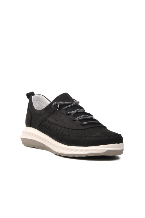 Black Nubuck Genuine Leather Mens Casual Shoes 241101 M