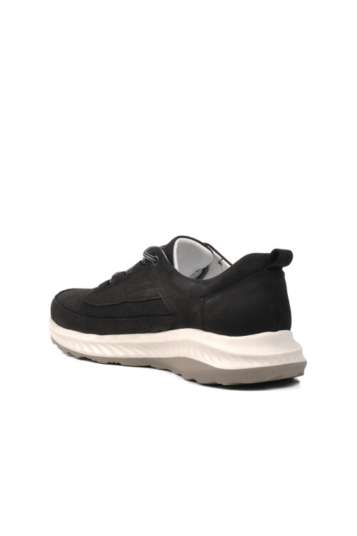 Black Nubuck Genuine Leather Mens Casual Shoes 241101 M