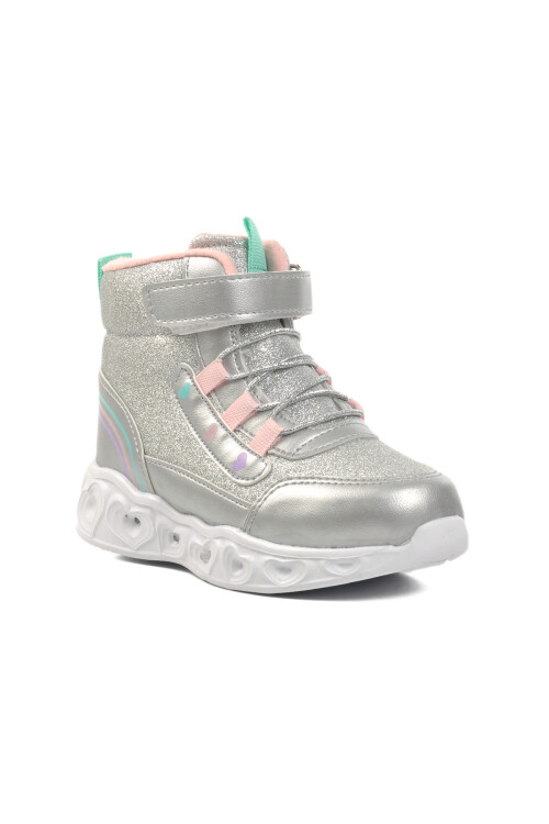 Gümüş Cırtlı Işıklı Hafif Kız Çocuk Bot Kids P