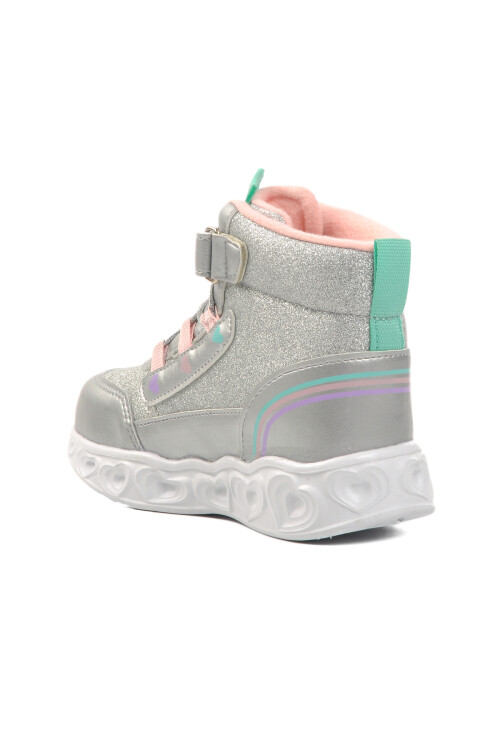 Gümüş Cırtlı Işıklı Hafif Kız Çocuk Bot Kids P