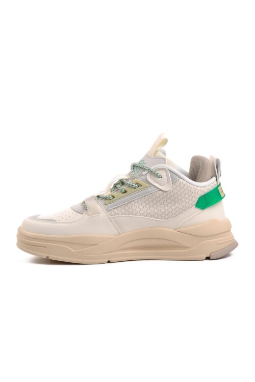 White-Green Mens Sneakers 11123101012 M