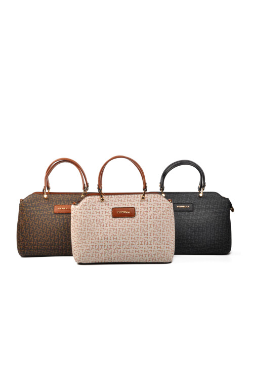 حقيبة كتف نسائية من الجلد الصناعي باللون البيج 4A08