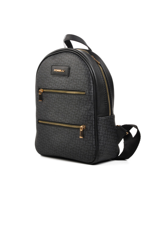 Black Faux Leather Womens Shoulder Bag 4A72 Bag