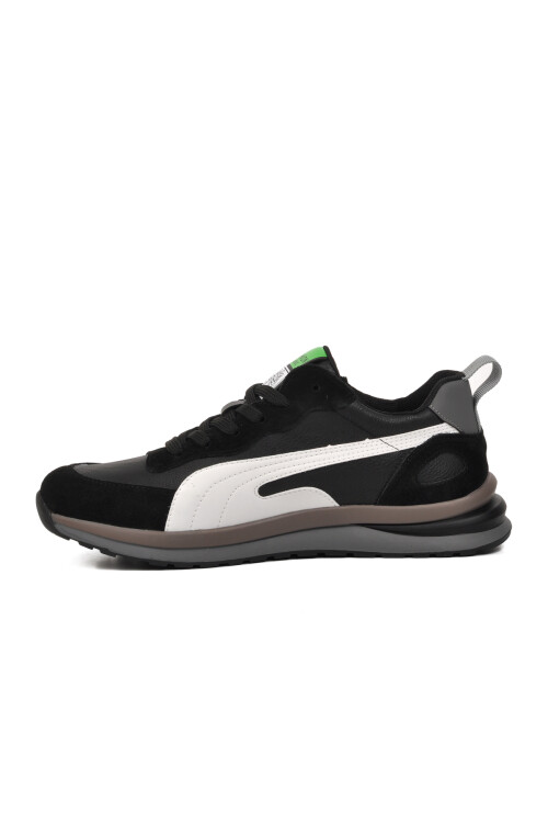 gujaBlack Genuine Leather Men's Sneakers 24Y565 M