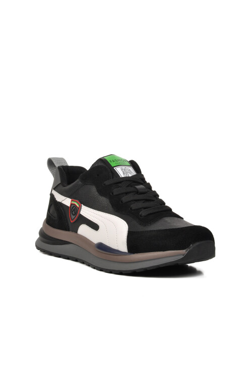 gujaBlack Genuine Leather Men's Sneakers 24Y565 M