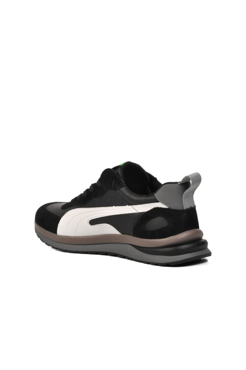 gujaBlack Genuine Leather Men's Sneakers 24Y565 M