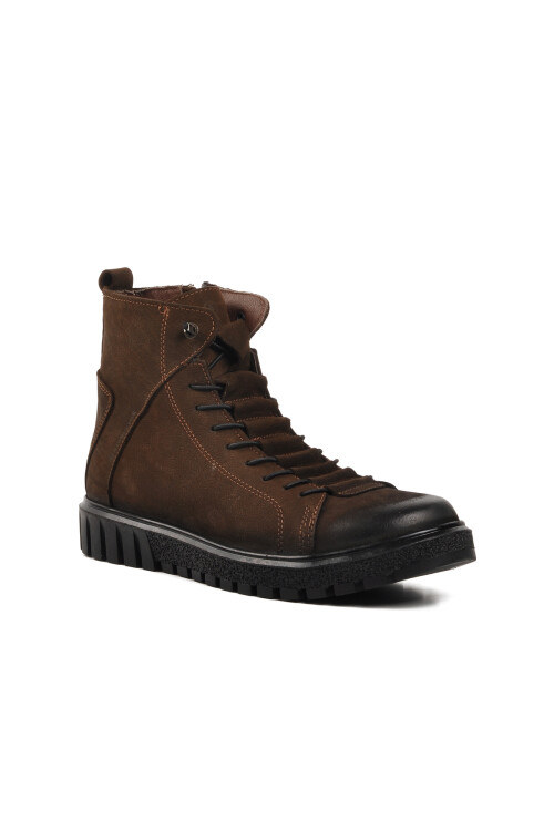 Brown Nubuck Genuine Leather Mens Boots 102 17945 M