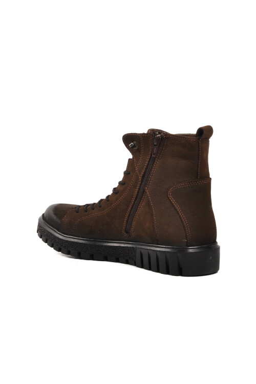 Brown Nubuck Genuine Leather Mens Boots 102 17945 M