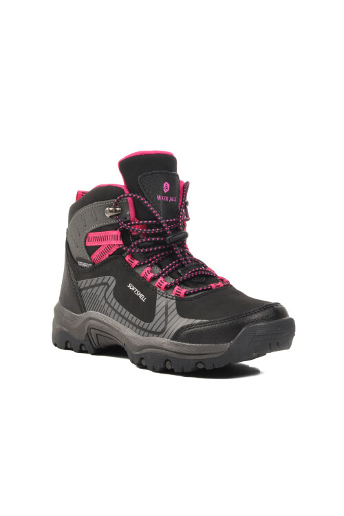 Black-Fuchsia Faux Leather Kids Boots Tomas 101 20117 F