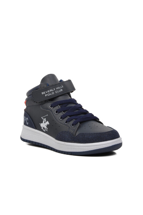 Navy Blue Velcro Unisex Kids Ankle Sneaker PO-10302-1 F