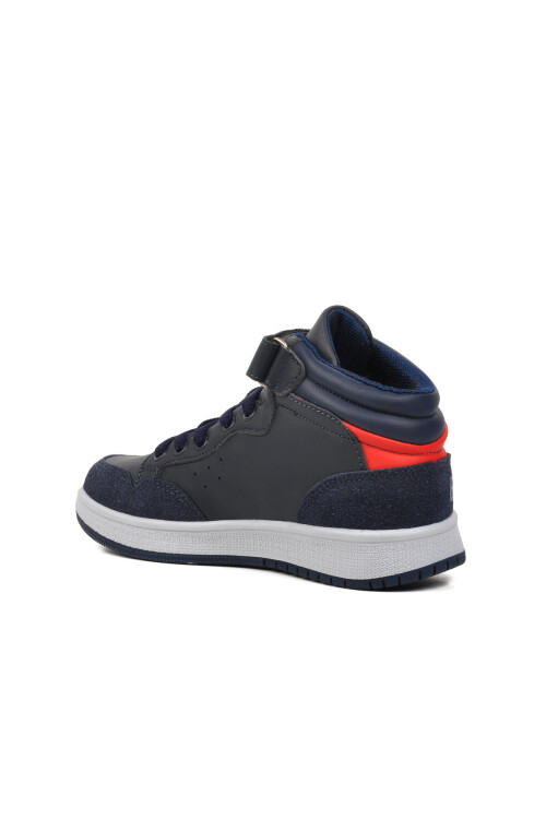 Navy Blue Velcro Unisex Kids Ankle Sneaker PO-10302-1 F