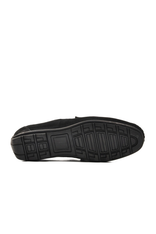 حذاء لوفر رجالي من جلد النوبوك الأسود 152-17344 M