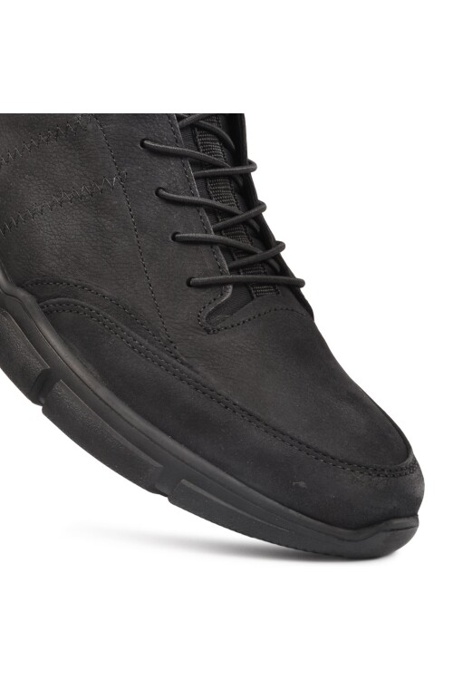 حذاء كاجوال رجالي من الجلد الطبيعي باللون الأسود من ماريان 102 21555 M