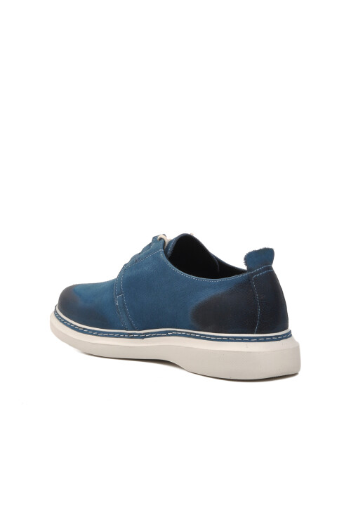 Mavi Nubuk Hakiki Deri Erkek Günlük Ayakkabı 13804 M