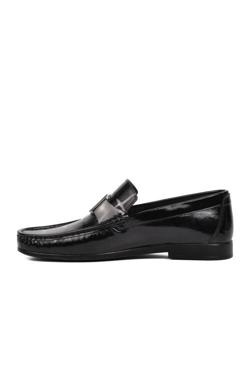 Black Patent Leather Genuine Leather Mens Loafer Shoes 25104 M