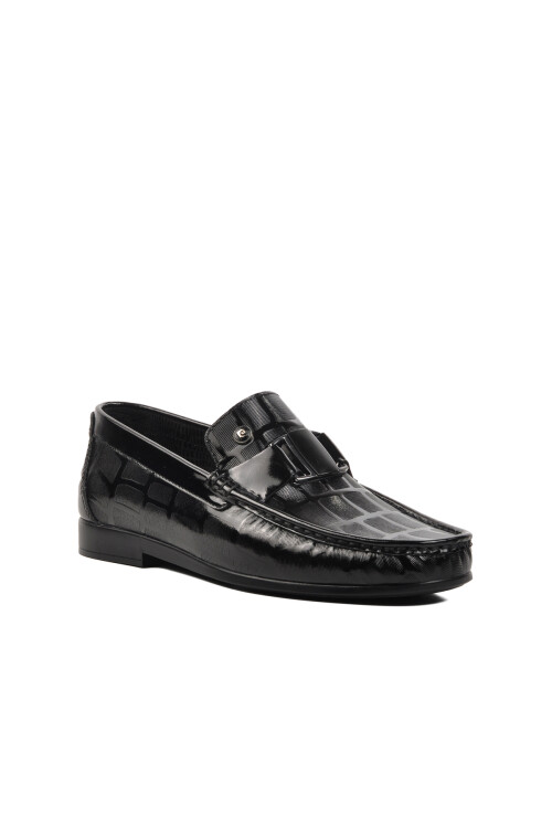 Black Patent Leather Genuine Leather Mens Loafer Shoes 25104 M
