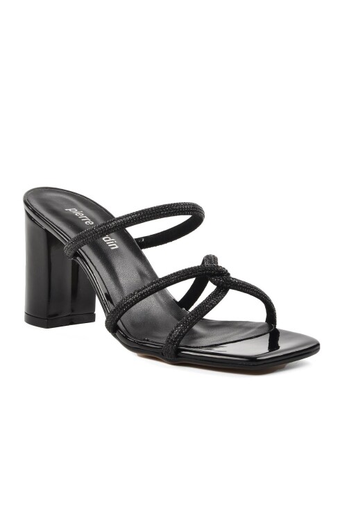 Siyah Rugan  Kadın Topuklu Terlik PC-52218 Z