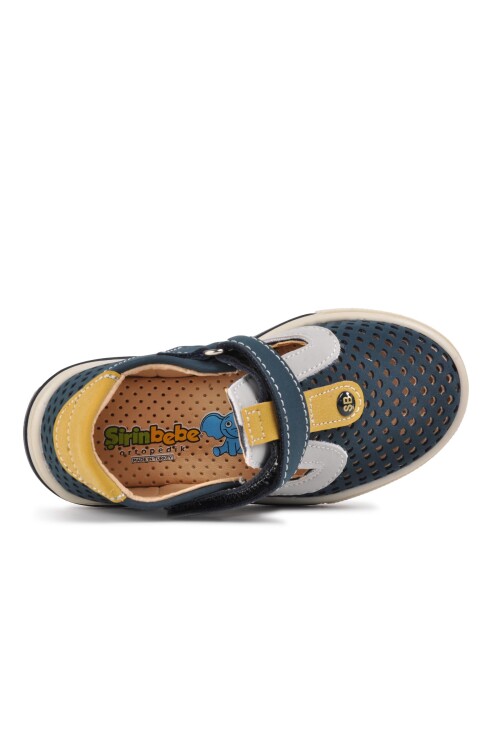 Navy Blue-Mustard Boys Casual Shoes 2234 C