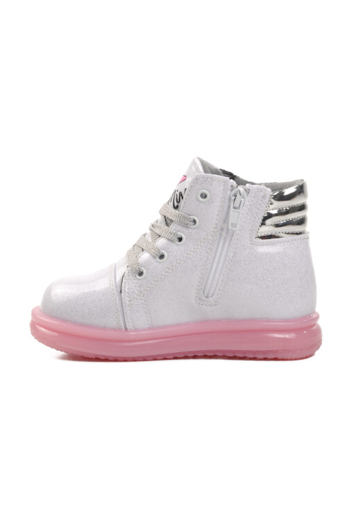 White Pink Zippered Girls Boots Sirius P