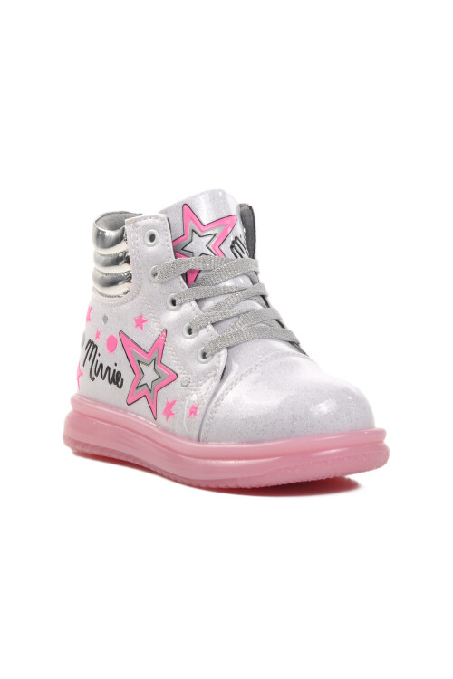 White Pink Zippered Girls Boots Sirius P
