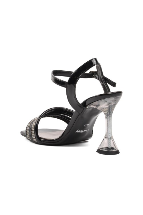 Siyah Rugan  Kadın Abiye Ayakkabı 78-30008 Z