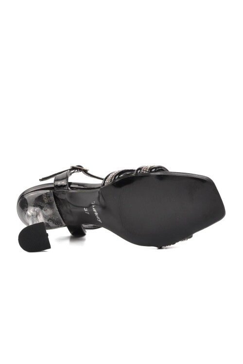 Siyah Rugan  Kadın Abiye Ayakkabı 78-30008 Z