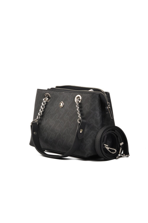 حقيبة كتف نسائية سوداء من يو إس بولو US24123