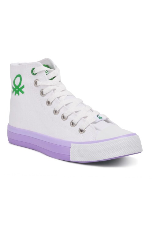 White-Lilac Womens Sneakers BN-30189 G
