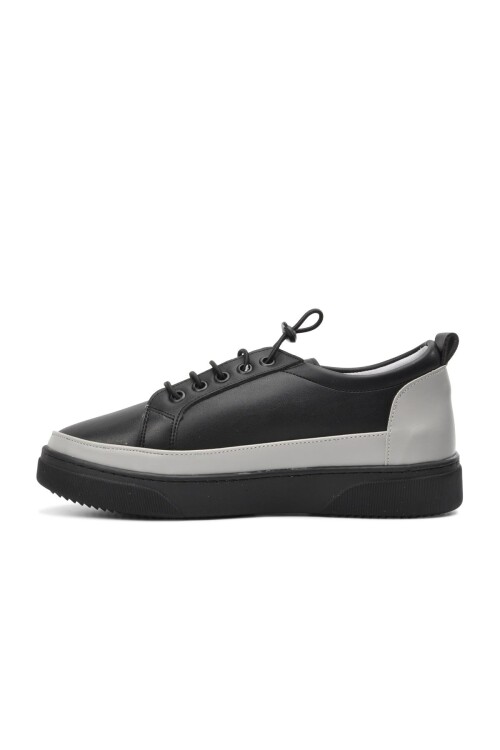 Black Faux Leather Womens Sneakers BN-30366 Z