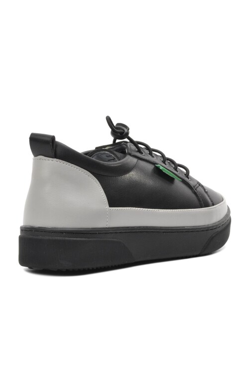 Black Faux Leather Womens Sneakers BN-30366 Z
