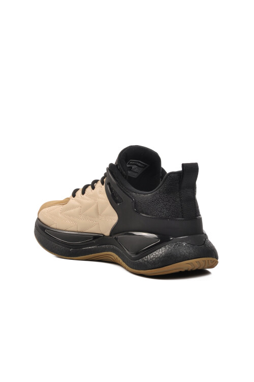 حذاء رياضي رجالي من الجلد الطبيعي باللون البيج 152-20043 M