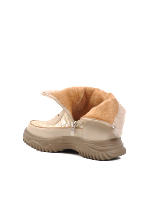 Beige Fur-lined Womens Boots K108906 Z