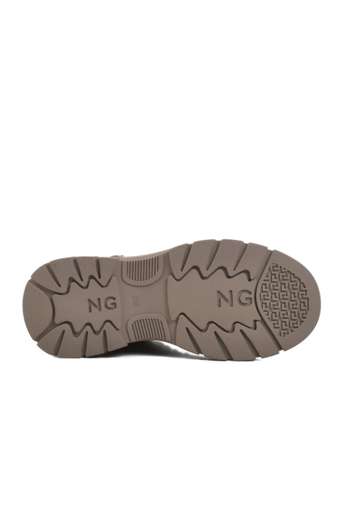 Beige Patent Leather Lace-Up Womens Boots 24K311-4 Z