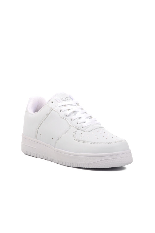 White Lace-Up Mens Sneakers 042 M