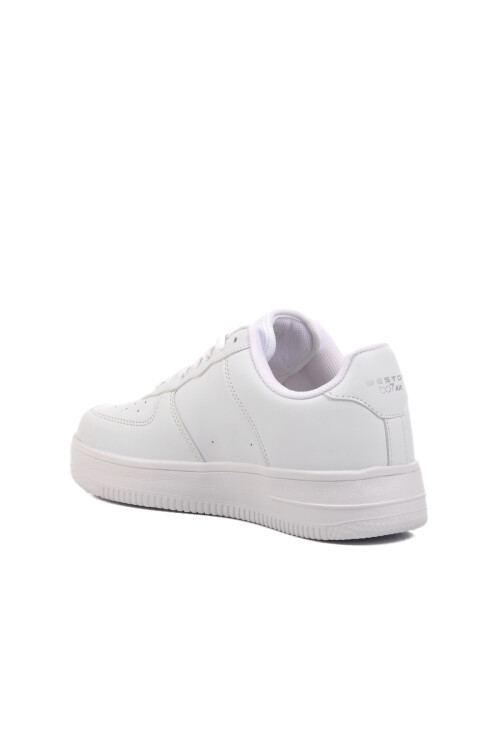White Lace-Up Unisex Sneakers 042 G