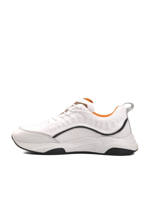 White Genuine Leather Mens Casual Shoes Premium 495 M