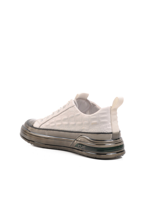 White Genuine Leather Mens Sneakers 24K510-3 M