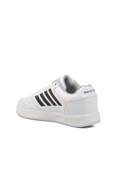 White-Black Lace-Up Unisex Sneakers 074 G