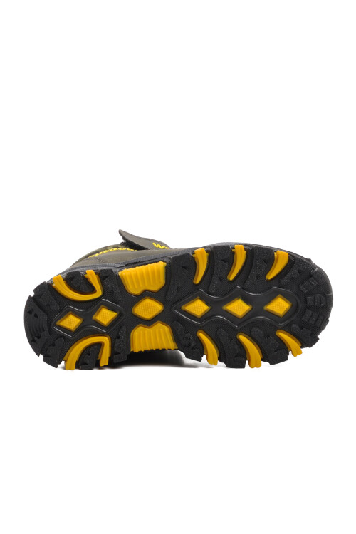 Khaki Velcro Kids Outdoor Boots Leo F