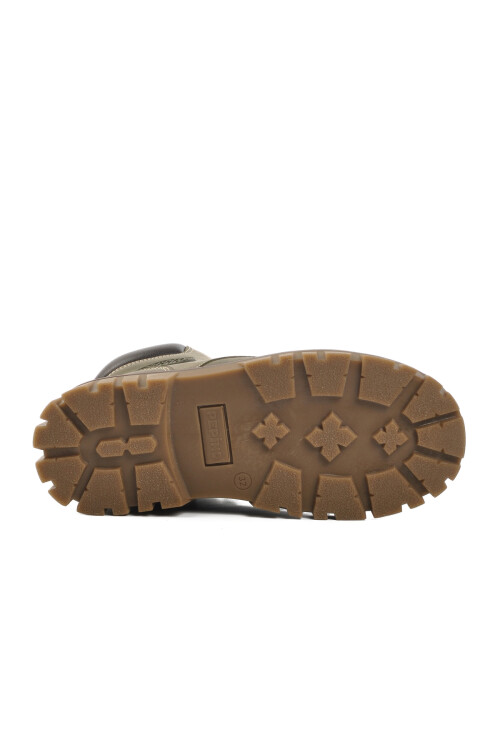 Haki Bağcıklı Fermuarlı Unisex Çocuk Bot 1782 F