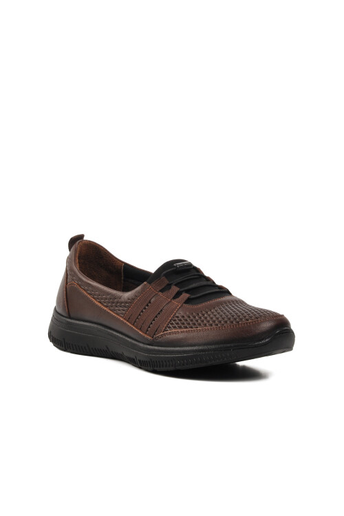 Kahve Hakiki Deri Anatomik Kadın Casual Ayakkabı8278-24K Z