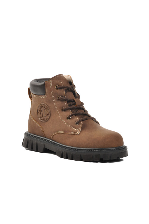 حذاء بني برباط وسحاب للأطفال للجنسين 1782 F