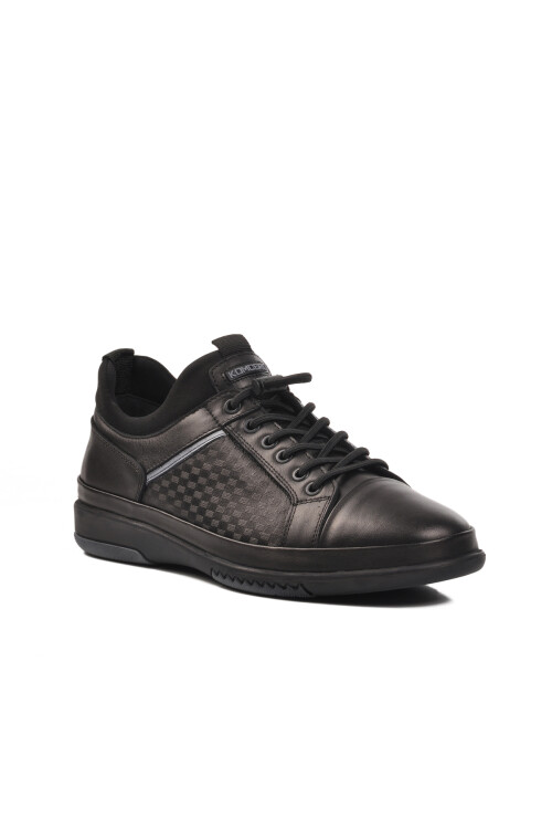 Black Genuine Leather Mens Casual Shoes