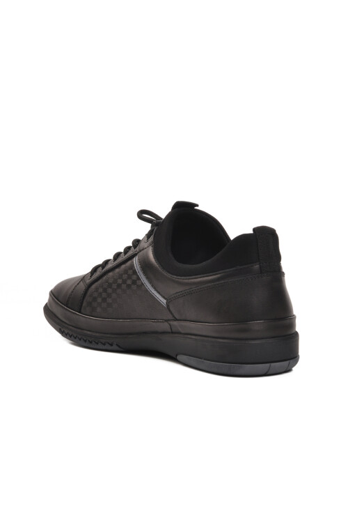 Black Genuine Leather Mens Casual Shoes